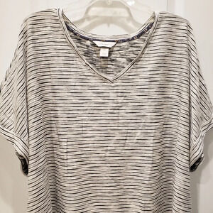 Button Back Space Dye V-neck Top CJ Banks Plus Size 3X